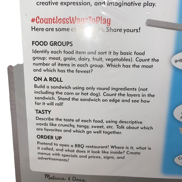 Melissa & Doug Wooden Grill & Serve BBQ Grill Set 20 pieces Toy BRAND NEW - Picture 9 of 9